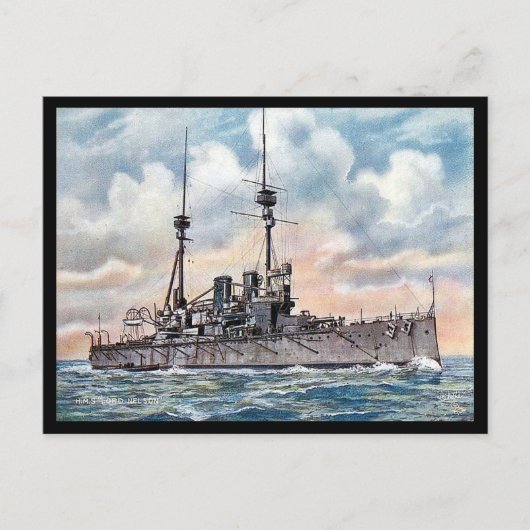 Oud Briefkaart - Battleship HMS Lord Nelson (Voorkant)