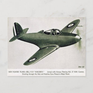 Oud Briefkaart - Bell P.39 Aircobra Fighter Plane