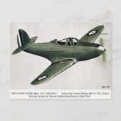 Oud Briefkaart - Bell P.39 Aircobra Fighter Plane (Voorkant)