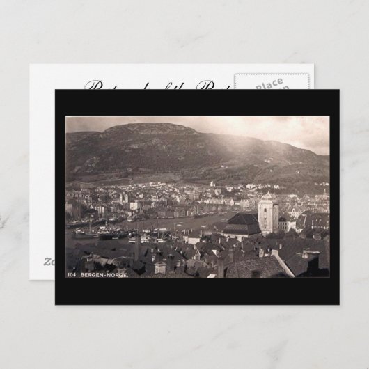 Oud Briefkaart, Bergen, Noorwegen Briefkaart (Voorkant / Achterkant)