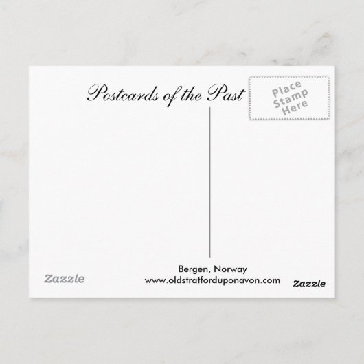 Oud Briefkaart, Bergen, Noorwegen Briefkaart (Achterkant)