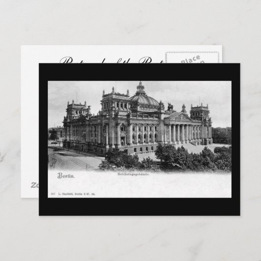 Oud Briefkaart, Berlijn, Reichstag Briefkaart (Voorkant / Achterkant)