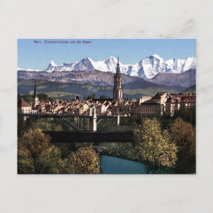 Oud Briefkaart - Bern en de Alpen, Zwitserland