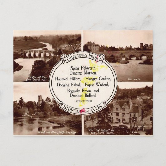 Oud Briefkaart - Bidford-on-Avon, Warwickshire (Voorkant)