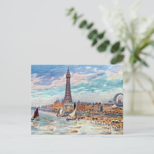 Oud Briefkaart - Blackpool, Lancashire (Staand voorkant)