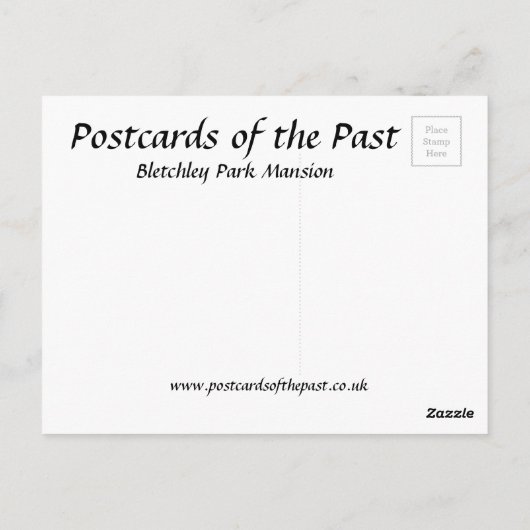 Oud Briefkaart - Bletchley Park Mansion (Achterkant)