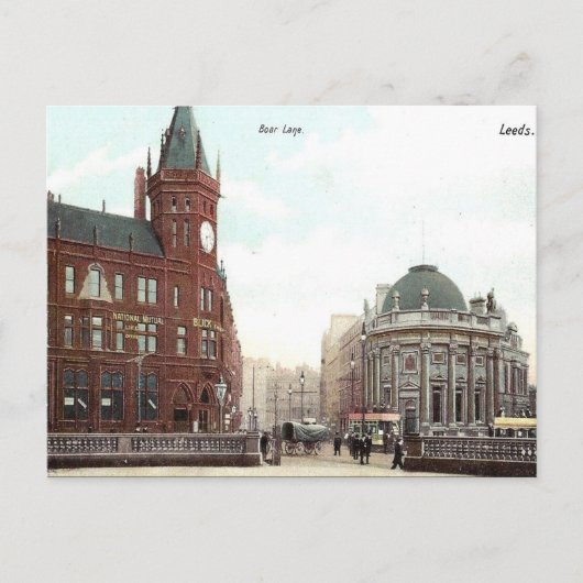 Oud Briefkaart - Boar Lane, Leeds, Yorkshire (Voorkant)