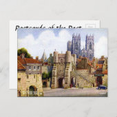 Oud Briefkaart - Bootham Bar, York (Voorkant / Achterkant)