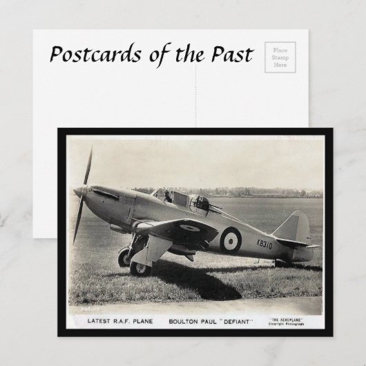 Oud Briefkaart - Boulton Paul "Defiant" (Voorkant / Achterkant)