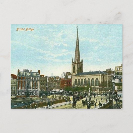 Oud Briefkaart - Bristol Bridge (Voorkant)