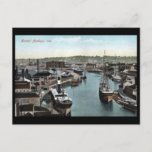 Oud Briefkaart - Bristol Harbour, Engeland (Voorkant)