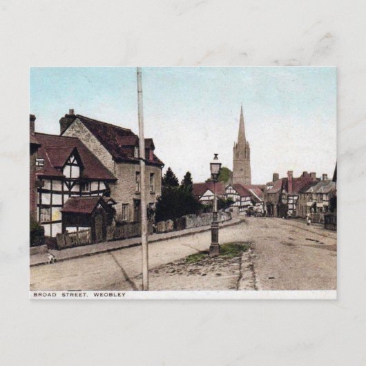 Oud Briefkaart - Broad St, Weobley, Herefordshire (Voorkant)