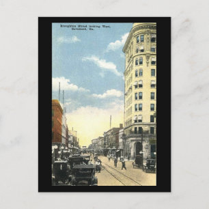 Oud Briefkaart, Broughton St, Savannah, Georgia Briefkaart