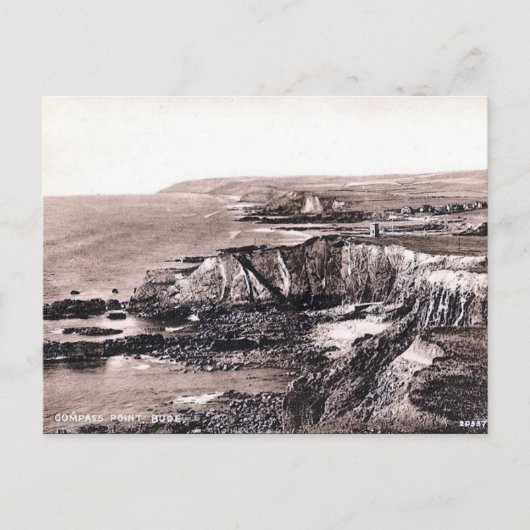 Oud Briefkaart - Bude, Cornwall, Engeland (Voorkant)