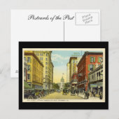 Oud Briefkaart, Bull St, Savannah, Georgia Briefkaart (Voorkant / Achterkant)