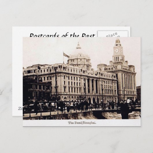 Oud Briefkaart - Bund, Shanghai, China (Voorkant / Achterkant)