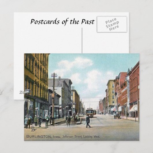 Oud Briefkaart - Burlington, Iowa, Verenigde State (Voorkant / Achterkant)