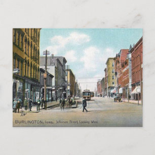 Oud Briefkaart - Burlington, Iowa, Verenigde State