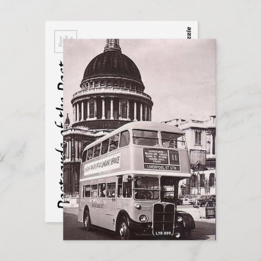 Oud Briefkaart - bus in St Paul's Cathedral in Lon (Voorkant / Achterkant)