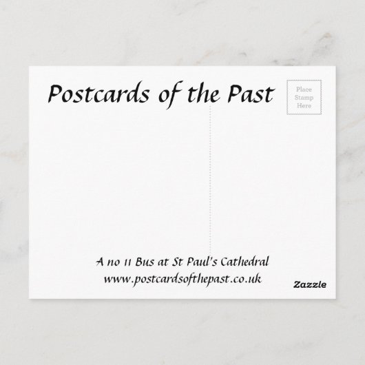 Oud Briefkaart - bus in St Paul's Cathedral in Lon (Achterkant)