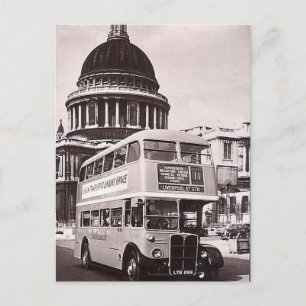 Oud Briefkaart - bus in St Paul's Cathedral in Lon