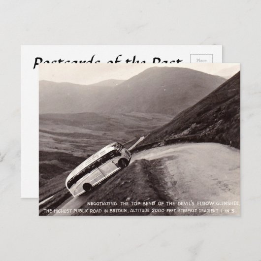 Oud Briefkaart - Bus op de Elbow van de Duivel (Voorkant / Achterkant)