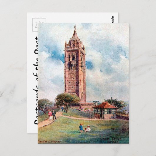 Oud Briefkaart - Cabot Tower, Bristol (Voorkant / Achterkant)