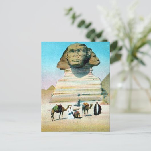 Oud Briefkaart - Caïro, de Sphinx (Staand voorkant)