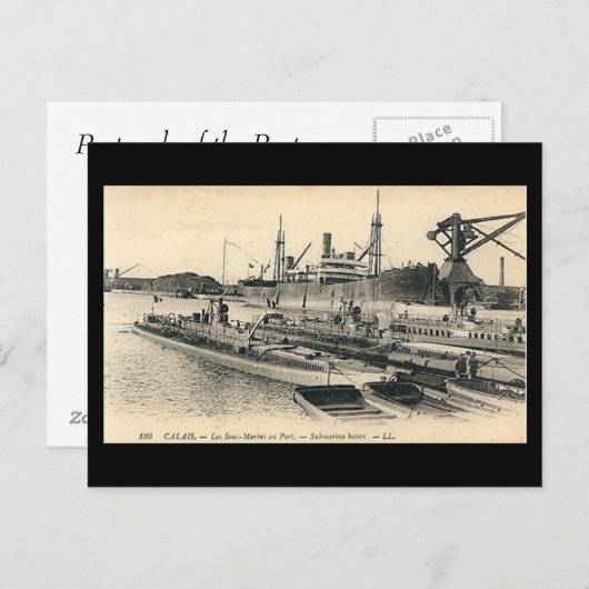 Oud Briefkaart - Calais, onderzeeërs (Voorkant / Achterkant)