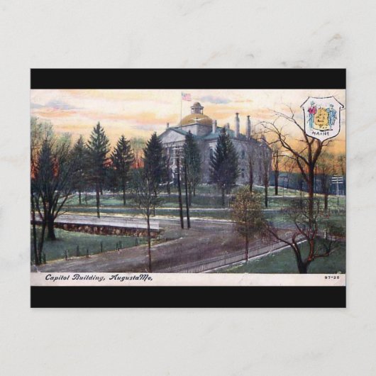 Oud Briefkaart - Capitol Building, Augusta, Maine (Voorkant)