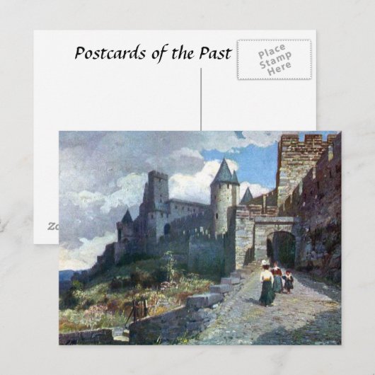 Oud Briefkaart - Carcassonne, Aude, Frankrijk (Voorkant / Achterkant)