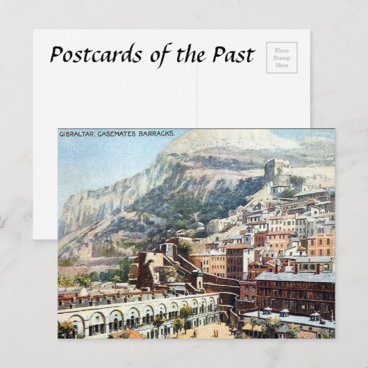 Oud Briefkaart - Casemates Barracks, Gibraltar (Voorkant / Achterkant)