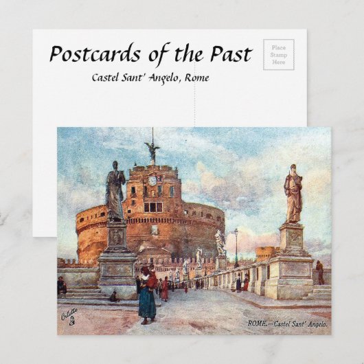 Oud Briefkaart - Castel Sant' Angelo, Rome (Voorkant / Achterkant)