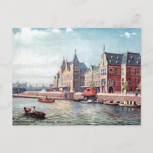 Oud Briefkaart - Centraal station, Amsterdam (Voorkant)