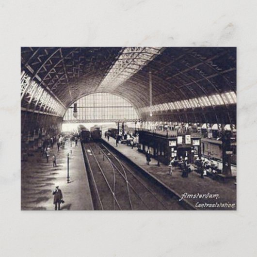 Oud Briefkaart - Centraal station, Amsterdam (Voorkant)