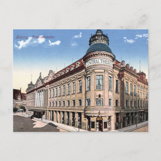 Oud Briefkaart - centraal theater, Leipzig (Voorkant)