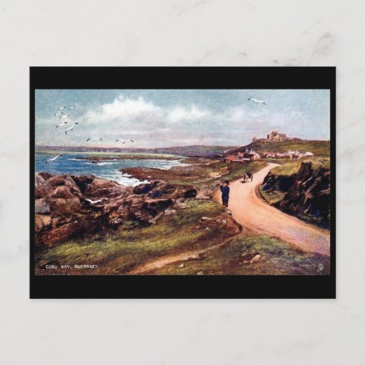 Oud Briefkaart - Cobo Bay, Guernsey, de Kanaaleila (Voorkant)