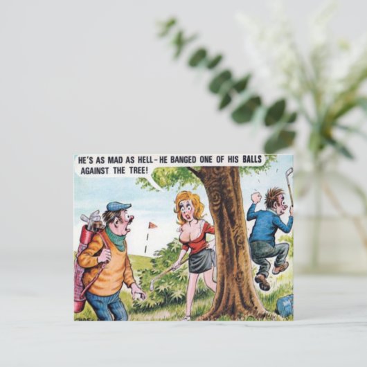Oud Briefkaart - Comic - Golf (Staand voorkant)