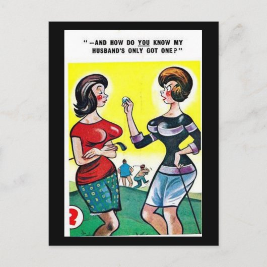 Oud Briefkaart - Comic - Golf (Voorkant)