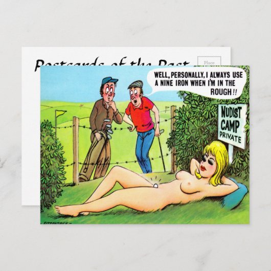 Oud Briefkaart - Comic Golf Briefkaart (Voorkant / Achterkant)