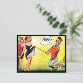 Oud Briefkaart - Comic Golf - "Fore!" (Staand voorkant)