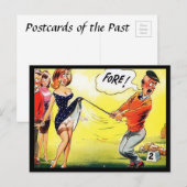 Oud Briefkaart - Comic Golf - "Fore!" (Voorkant / Achterkant)