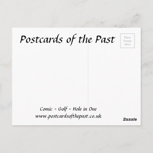 Oud Briefkaart - Comic - Golf - Hole in One (Achterkant)