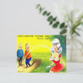 Oud Briefkaart - Comic - Golf - Verloren bal (Staand voorkant)