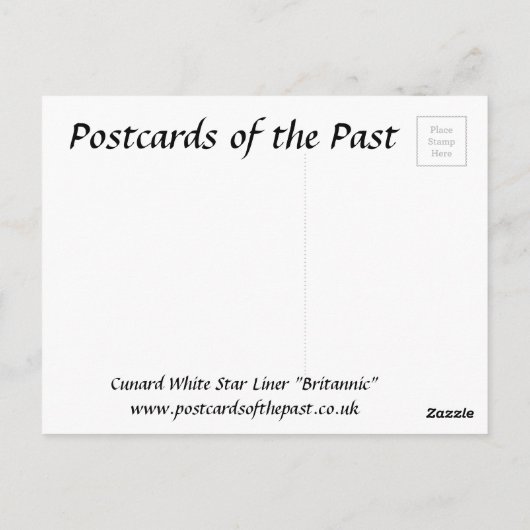 Oud Briefkaart - Cunard White Star Liner "Britanni (Achterkant)