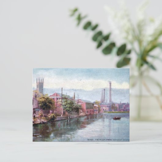 Oud Briefkaart - De Derwent, Derby (Staand voorkant)