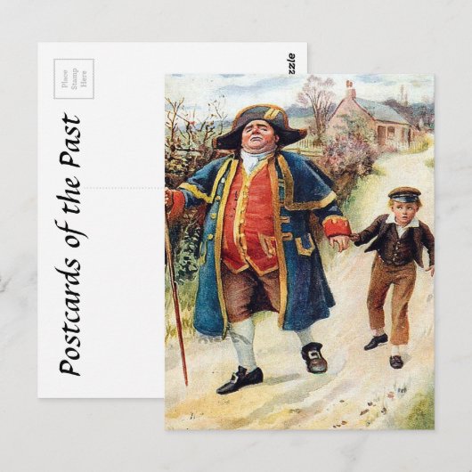 Oud Briefkaart - de heer Bumble en Oliver (Voorkant / Achterkant)