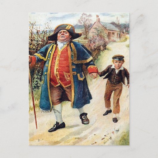 Oud Briefkaart - de heer Bumble en Oliver (Voorkant)
