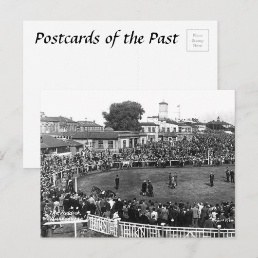 Oud Briefkaart - De Paddock, Doncaster Racecursus (Voorkant / Achterkant)