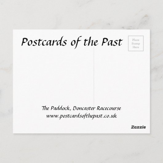 Oud Briefkaart - De Paddock, Doncaster Racecursus (Achterkant)